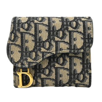 Dior Cotton Leather Wallet (Tri-Fold) (Pre-Owned)