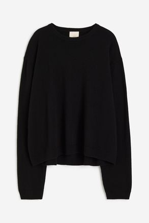 H&M Kaschmirpullover in Feinstrick - Schwarz