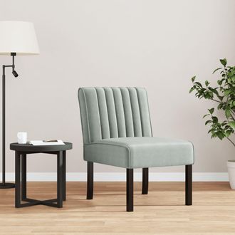 vidaXL Silla Tapizada De Terciopelo Gris Claro Vidaxl