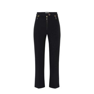 Elisabetta Franchi Dames, Broeken, Zwart, Maat: XS Leer