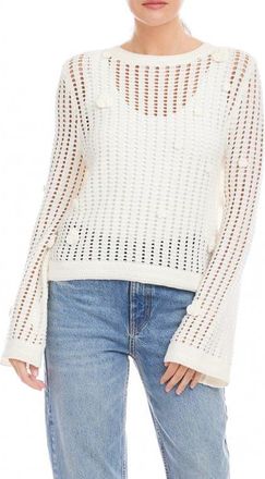 Fifteen Twenty Liv Open Stitch Cotton Blend Sweater in Off White at Nordstrom, Size X-Small