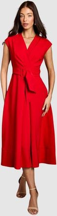 Coast Belted Crepe Dress in Flame Red at Nordstrom, Size 4