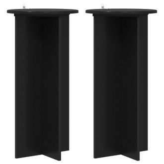 vidaXL Soporte De Plantas 2 Pcs Negro 40 X 40 X 80 Cm Vidaxl