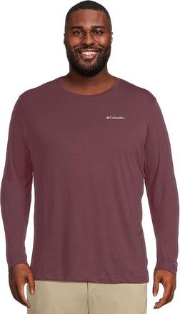 Columbia Big Tall Thistletown Hillstm Long Sleeve Crew Mens Clothing Rich Wine Heather : 5X, Polyester/Cotton