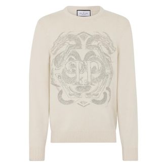 Philipp Plein Heren, Truien, Beige, Maat: S Wol
