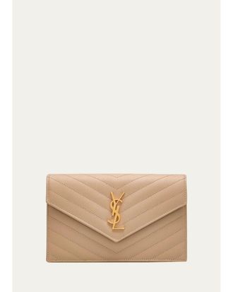 Saint Laurent Cassandre Quilted Chevron Leather Shoulder Bag