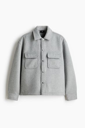 H&M Overshirt aus Wollmix - Hellgrau