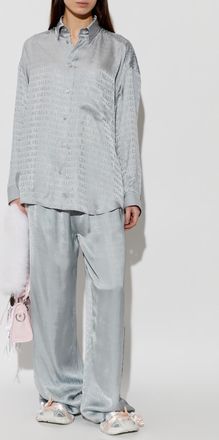 Balenciaga Shirt With Monogram, Womens, Grey