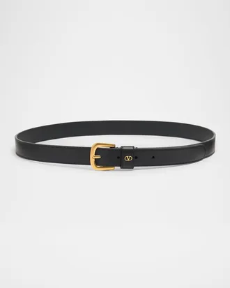 Valentino Garavani Men & apos;s Mini VLogo Leather Belt