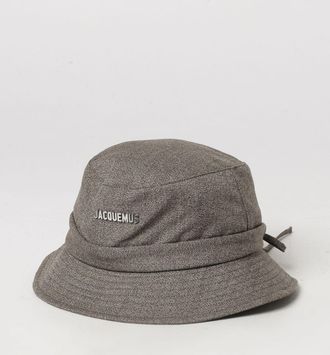Jacquemus Virgin Wool Bucket Hat with Logo and Drawstring
