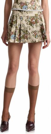 Avec Les Filles Pleated Floral Skort in Taupe Floral at Nordstrom, Size 14