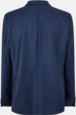 Ted Baker Mens Plaid Patterned Notch Collared Suit Jacket in Dark Blue - Size 42 (Chest)