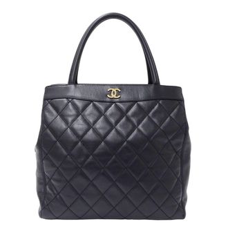 Chanel Black Leather Tote Bag (Pre-Owned)