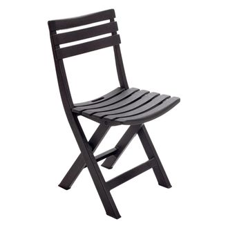 Dmora Silla De Exterior Arizona, Una Silla, Plegable Made In Italy, Peso Soportado 120 Kg, Negro Antracita