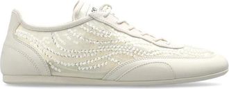 Jimmy Choo London Schoenen, Dames, Beige, 39 1/2 EU, Leer, Sunny F Sneakers