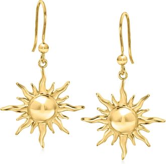 Ross-Simons Italian 18kt Gold Over Sterling Sun Drop Earrings