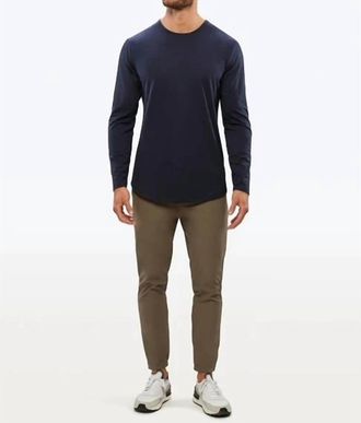 Cuts Ao Long Sleeve Curve Hem Tee In Pacific Blue