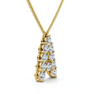 Pompeii3 1Ct Diamond Initial A Pendant 14k Gold 18 Necklace Lab Grown 5/8 Tall