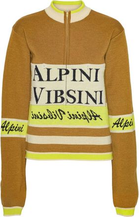 Henrik Vibskov half-zip lettering sweater - Brown