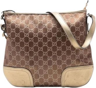 Gucci Pre-owned Canvas Crossbody Tas - Dames - Vintage Schoudertas - Bruin - ONE Size - Vintage