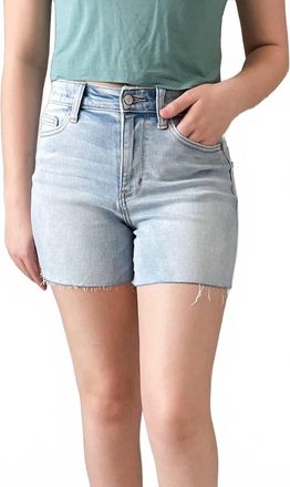 Judy Blue High Waist Shorts With Destroy At Back In Light Wash