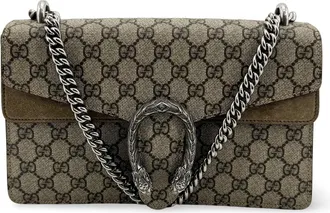 Gucci Dionysus Gg Coated Canvas Brown Suede Handbag (Pre-Owned)