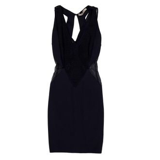 Roberto Cavalli Black Sleeveless Fitted Mini Dress, Brand Size 40 ( US Size 6 )