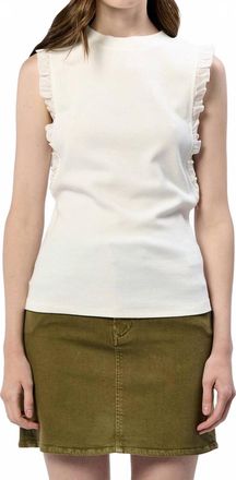 Dear John Denim Crew Neck Sleeveless Blouse In White