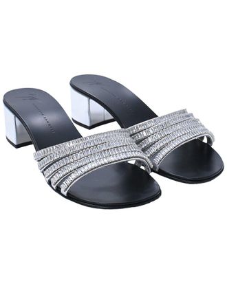 Giuseppe Zanotti Womens Leather Cystal-Embellished Sandal (Authentic Pre- Loved)