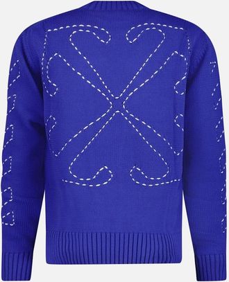 Off-white Mens Off-White Knitted Jumper Blue - Size: 38