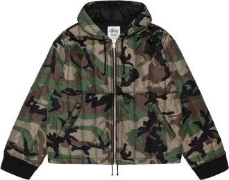 St&uuml;ssy Gewatteerd jack met capuchon - Groen