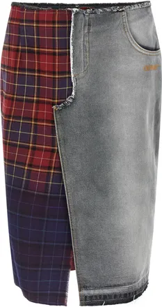 Off-white Multicolor Cotton Midi Womens Skirt