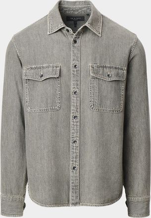 Rag & Bone Mens Jack Infuse Denim Button-Down Shirt