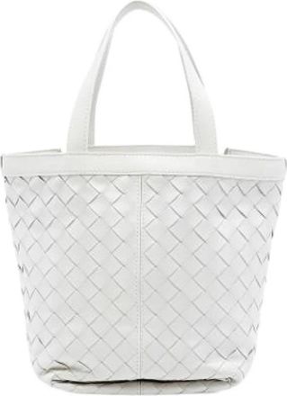 Bottega Veneta Pre-owned Vintage Tote Bag - Dames - Vintage Tas - Wit - ONE Size - Leer - Vintage