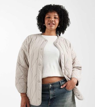 Pieces Pieces Curve - Giacca leggera trapuntata grigio argento-Neutro