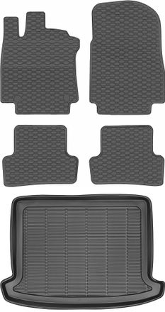 OEM Renault Clio Iv Sw / Kombi De 2012 A 2019. Juego De Alfombrillas De Goma Para Coche Y Maletero