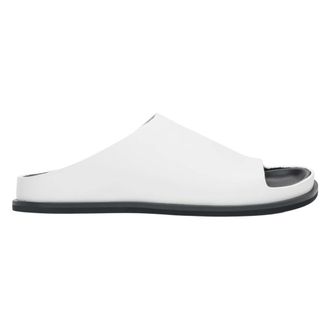 Estro & Luminara Wide Flat Slide Sandals - female - Estro - Sliders - White - 4 UK - Shoes