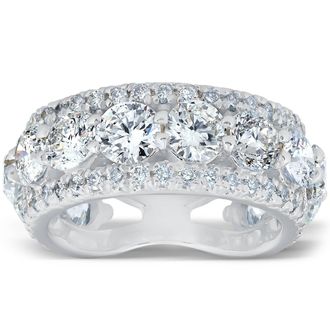 Pompeii3 7 Ct Diamond 3/4 Eternity Ring 14k White Gold Womens Stackable Wedding Band