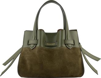 Pourchet Blossom Daim - Dames - Handtassen - Groen - ONE Size - Leer - Tassen