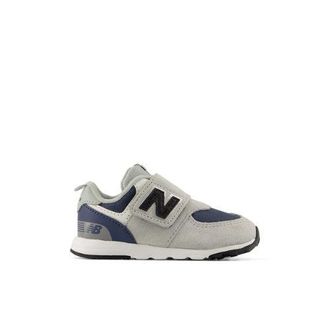 New Balance Infants 574 New-B Hook & Loop in Grey/Blue Leather, size 4.5