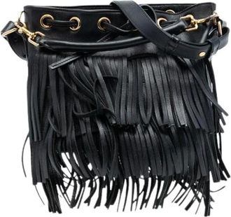 Saint Laurent Pre-owned Bucket Bags, female, Black, Size: ONE SIZE Pre-owned Leather Bucket Bag