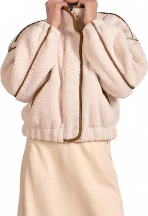 Elan Slate Sherpa Cozy Jacket In Off White