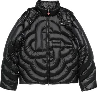 Casablanca Monogram Quilted Puffer Jacket - Heren - Winterjassen - Zwart - L - Nylon - Jassen
