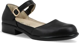 Naot Aniham Ankle Strap Flat in Black Leather at Nordstrom, Size 36