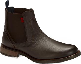 Andrea Mens Pull-On Leather Boots In Dark Brown