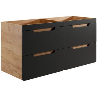 Vente-Unique Vente-unique - Mobile sotto lavabo sospeso Naturale e Antracite 120 cm - aruba