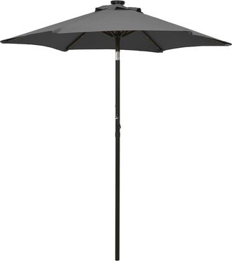 vidaXL Vidaxl - Sombrilla De Jard&iacute;n Con Luces Led Aluminio Antracita 200x211 Cm