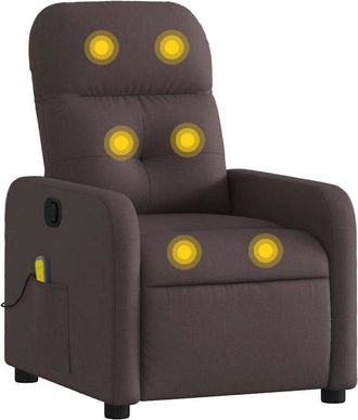 vidaXL Vidaxl - Sill&oacute;n De Masaje Reclinable De Tela Marr&oacute;n Oscuro