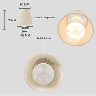 OEM L&aacute;mpara Led Inal&aacute;mbrica Recargable Para Vino, Ideal Para Bar Y Mesita De Noche - Tela, 176 Lm, Iluminaci&oacute;n Decorativa