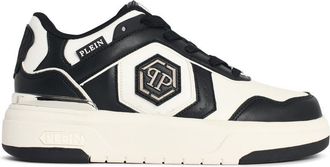 Philipp Plein Sk8 R Black And White Fabric Blend Sneakers